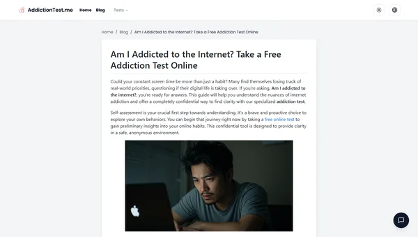 Am I Addicted to the Internet? Take a Free Addiction Test Online