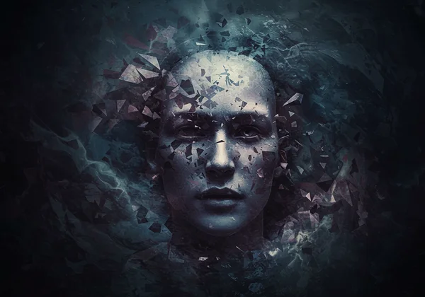 Abstract representation of internal conflict and turmoil